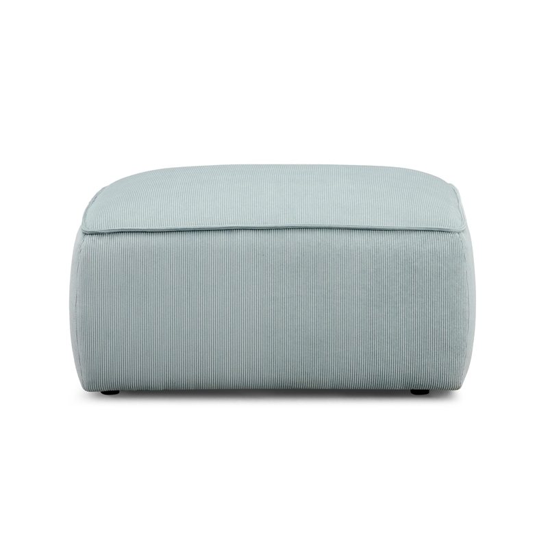 Travie Light Green Performance Corduroy Velvet Ottoman