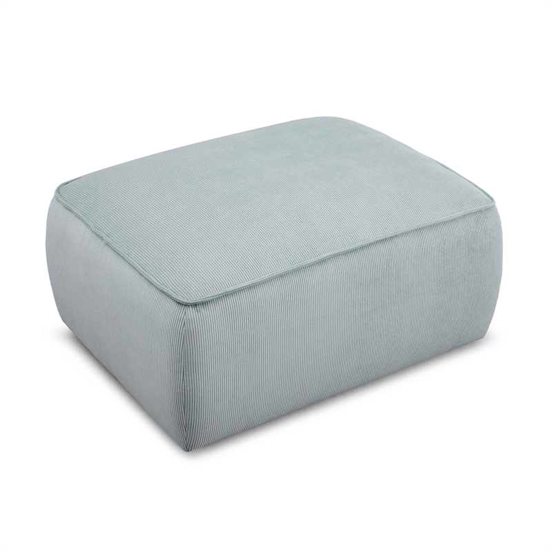 Travie Light Green Performance Corduroy Velvet Ottoman