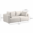 Hangover Cream Heavy Textured Fabric Loveseat