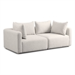 Hangover Cream Heavy Textured Fabric Loveseat
