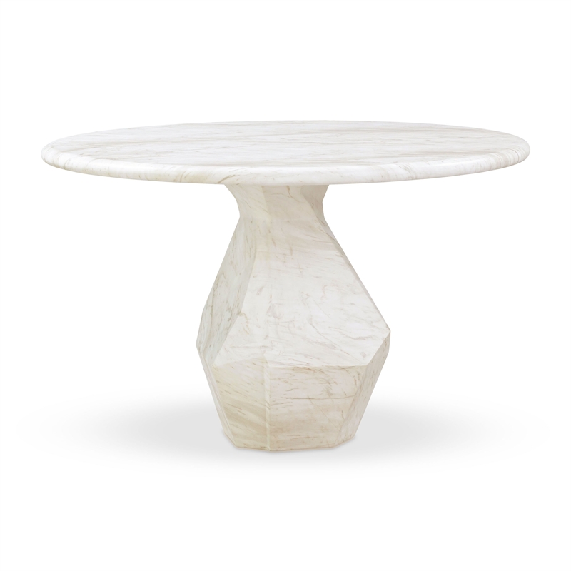 Esme Faux Marble 48 inch Round Dining Table