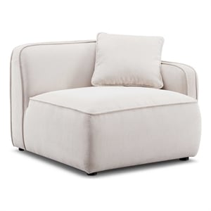 Travie White Sand Performance Corduroy Velvet RAF Corner Chair