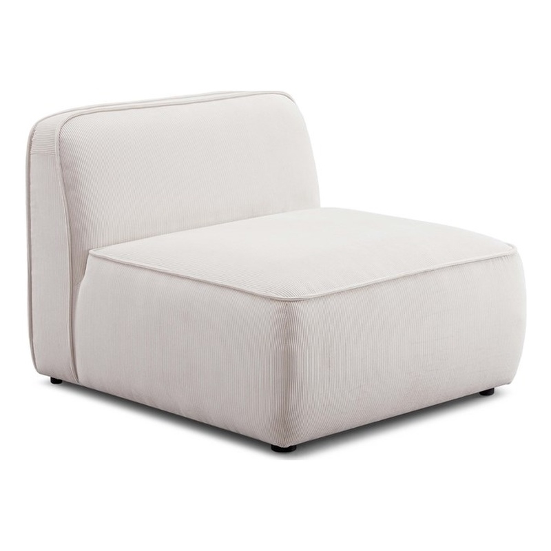 Travie White Sand Performance Corduroy Velvet Armless Chair