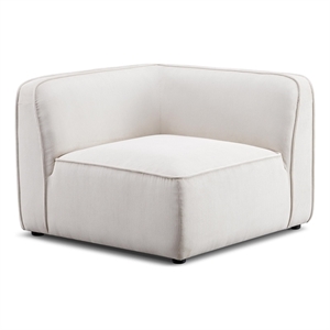 Travie White Sand Performance Corduroy Velvet Corner Chair
