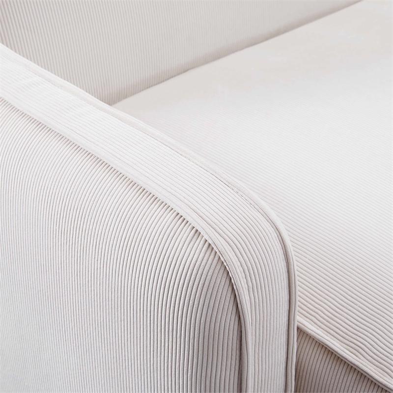 Travie White Sand Performance Corduroy Velvet 6-Piece Modular U-Sectional