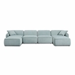Travie Seafoam Performance Corduroy Velvet 6-Piece Modular U-Sectional