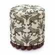 Dex Taupe Leopard Jacquard Ottoman