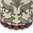 Dex Taupe Leopard Jacquard Ottoman