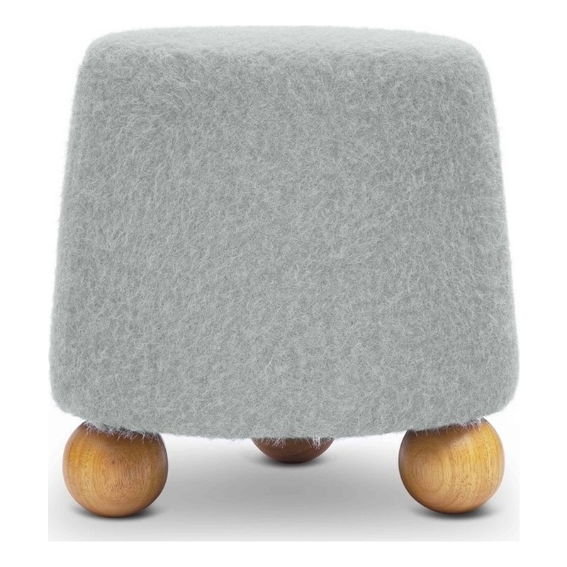 Jaine Stone Grey Loose Mohair Ottoman