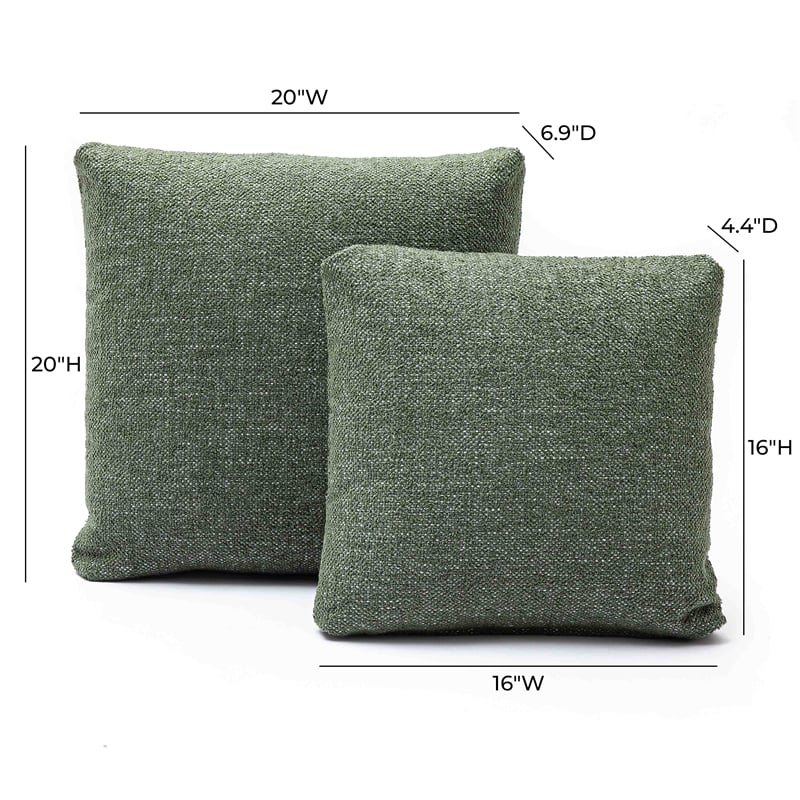 Malolo Green Basketweave 20 inch Square Vegan-Down Pillow