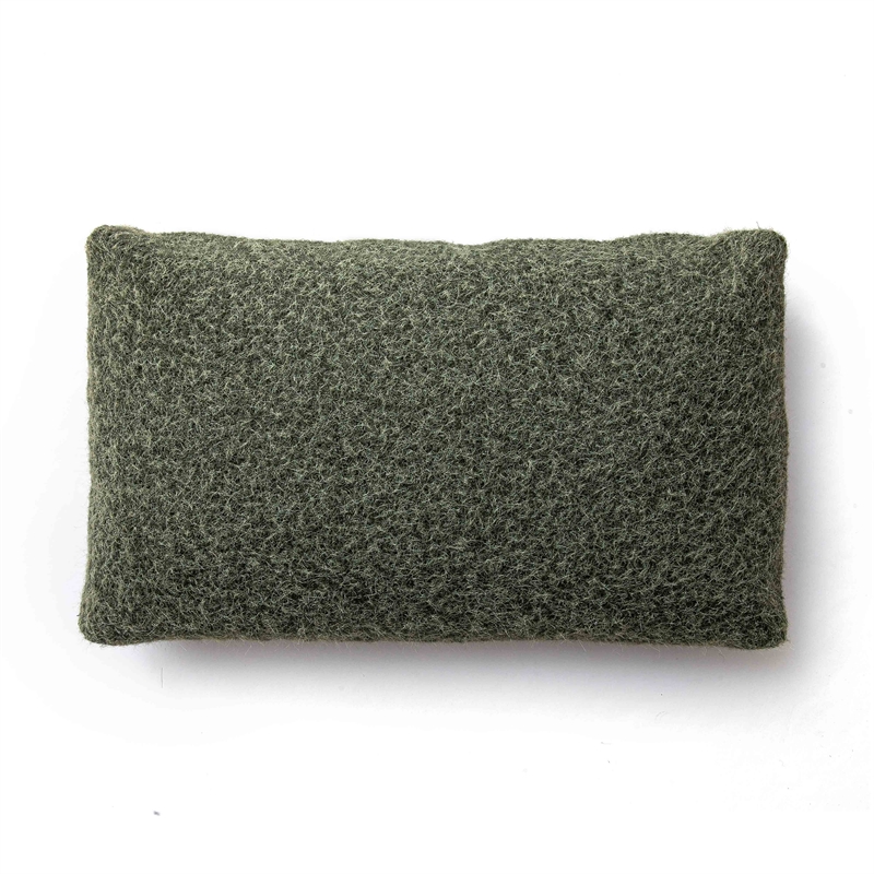Malolo Green Long Mohair 20 inch x 12 inch Rectangular Vegan-Down Pillow