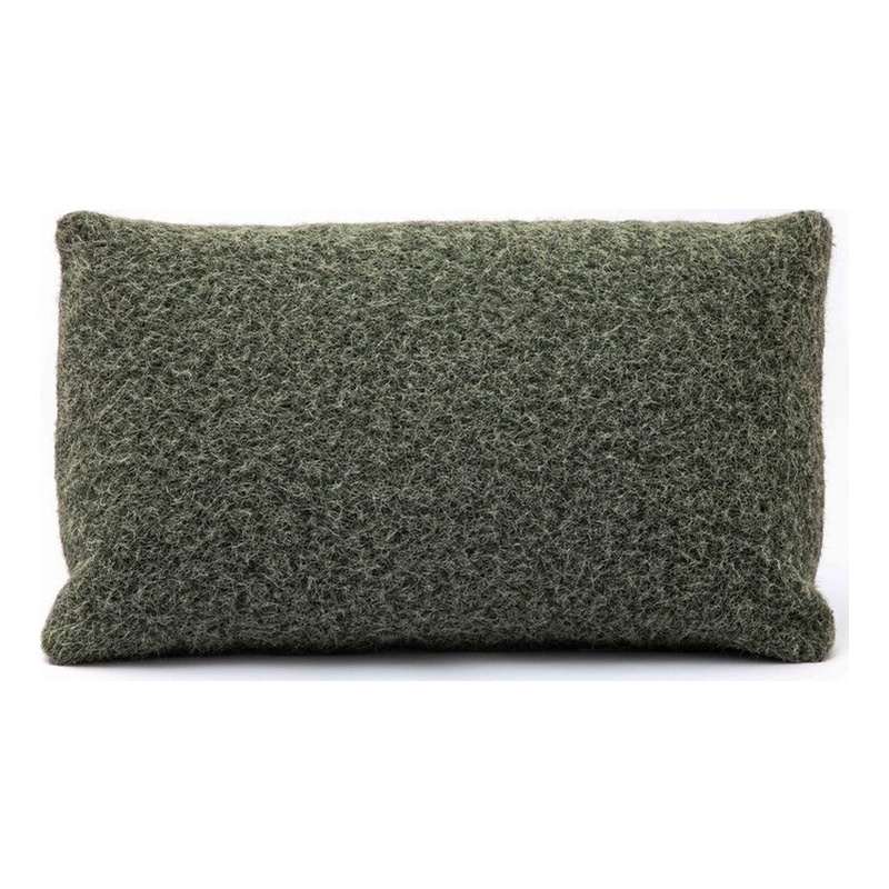 Malolo Green Long Mohair 20 inch x 12 inch Rectangular Vegan-Down Pillow
