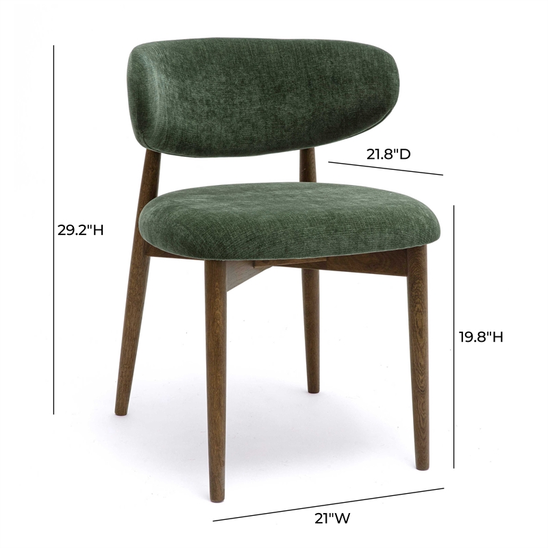 Zinea Forest Green Performance Textured Velvet Dining Chair
