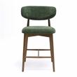 Zinea Forest Green Performance Textured Velvet Counter Stool