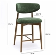 Zinea Forest Green Performance Textured Velvet Counter Stool
