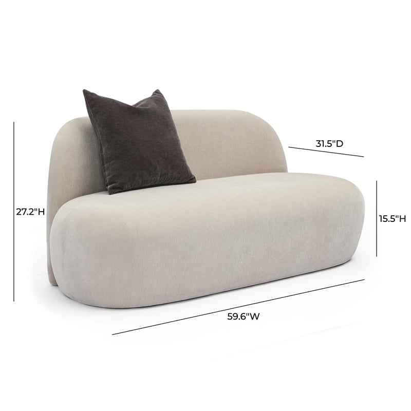 Carraway Taupe Upcycled Chenille Loveseat