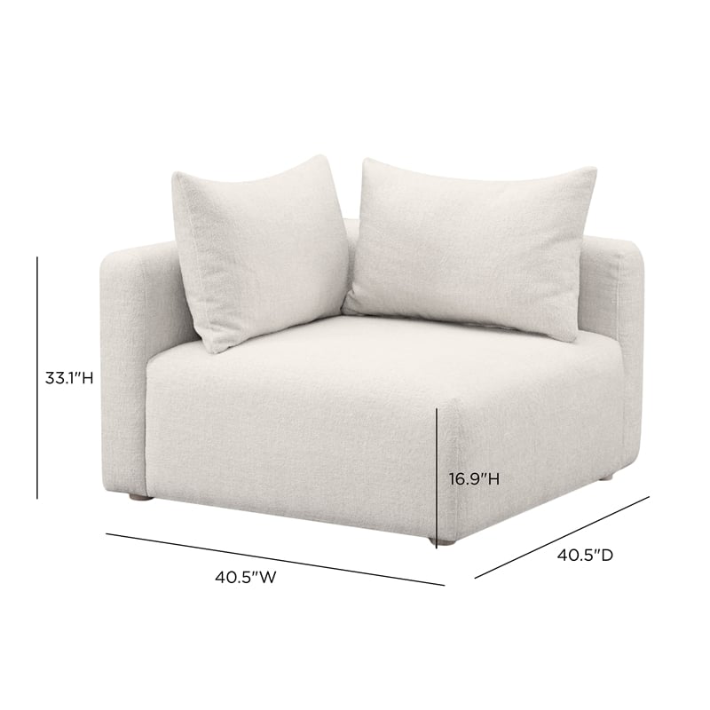 Hangover Cream Heavy Textured Fabric Modular Corner Chair