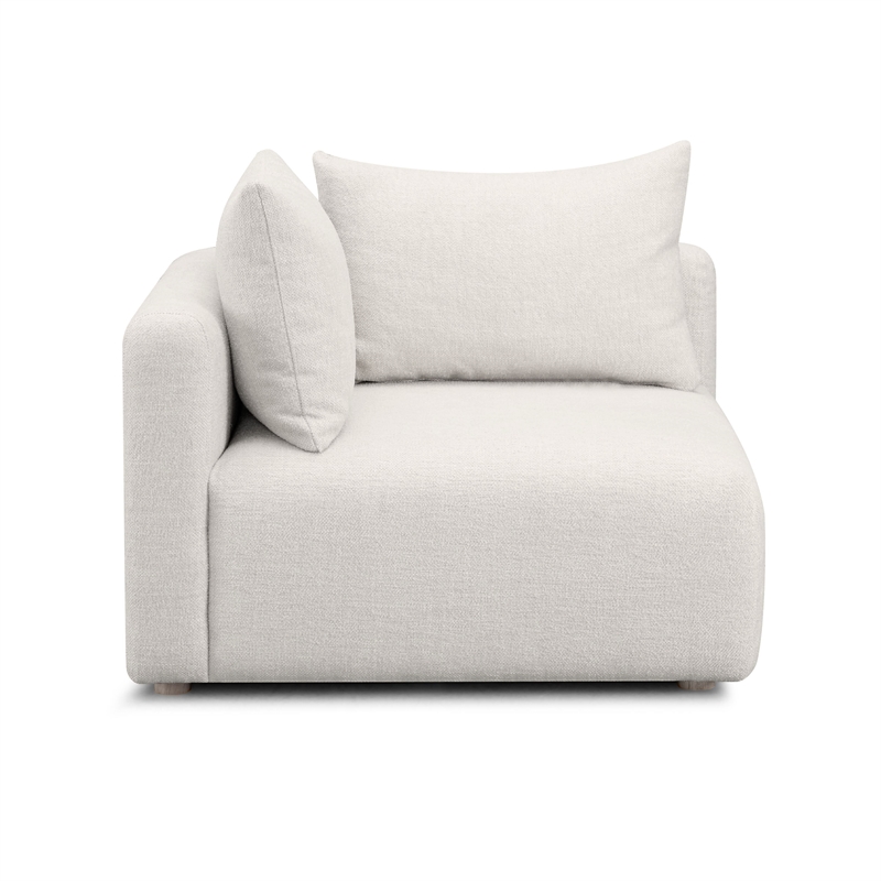 Hangover Cream Heavy Textured Fabric Modular Corner Chair