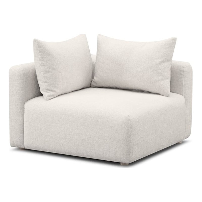 Hangover Cream Heavy Textured Fabric Modular Corner Chair