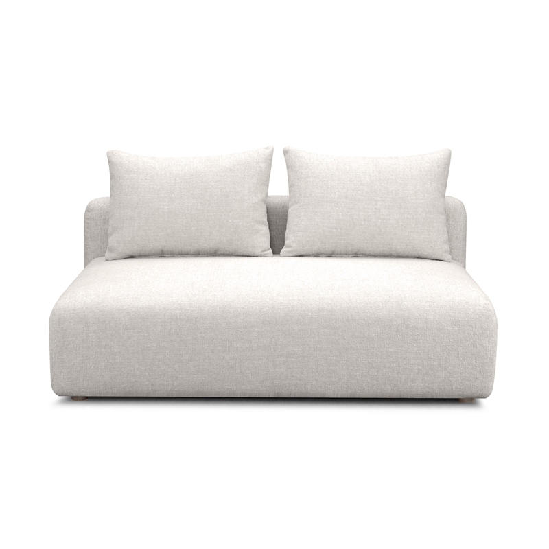 Hangover Cream Heavy Textured Fabric Modular Loveseat