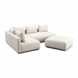 Hangover Cream Heavy Textured Fabric 4-Piece Modular Chaise Sectional