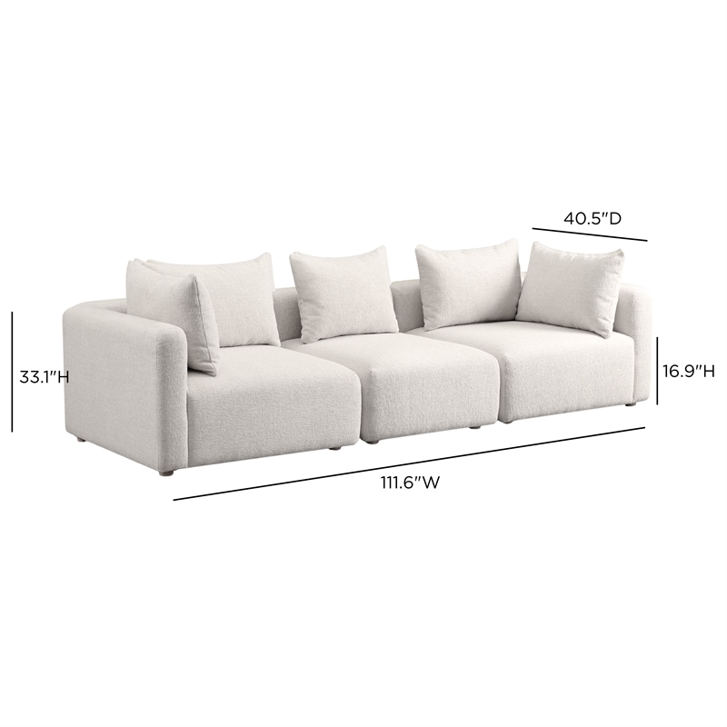 Hangover Cream Heavy Textured Fabric Sofa