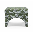 Raji Olive Green Leopard Jacquard Ottoman