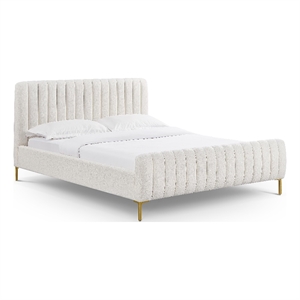 TOV Furniture Angela Natural Upcycled Linen Queen Bed