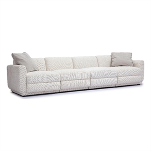 Perry Cream Chenille Modular Long Sofa