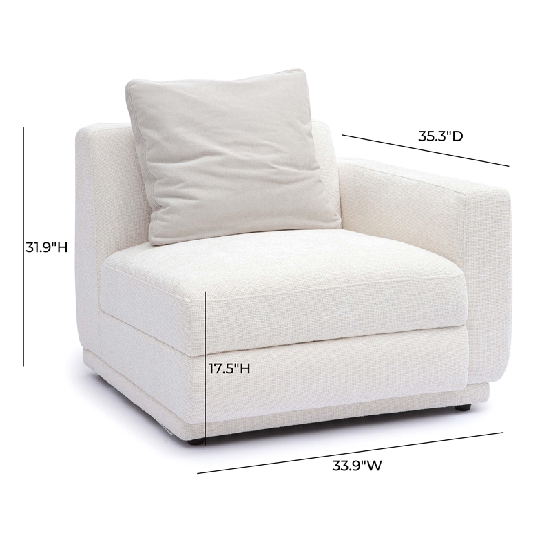 Perry Cream Chenille Modular RAF Corner Chair