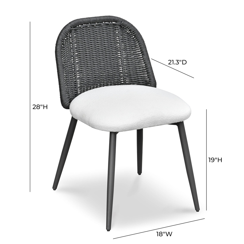 Alexa Black Rattan Performance Fabric Dining Chair