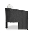 Alexa Black Rattan Performance Fabric Outdoor Armchair