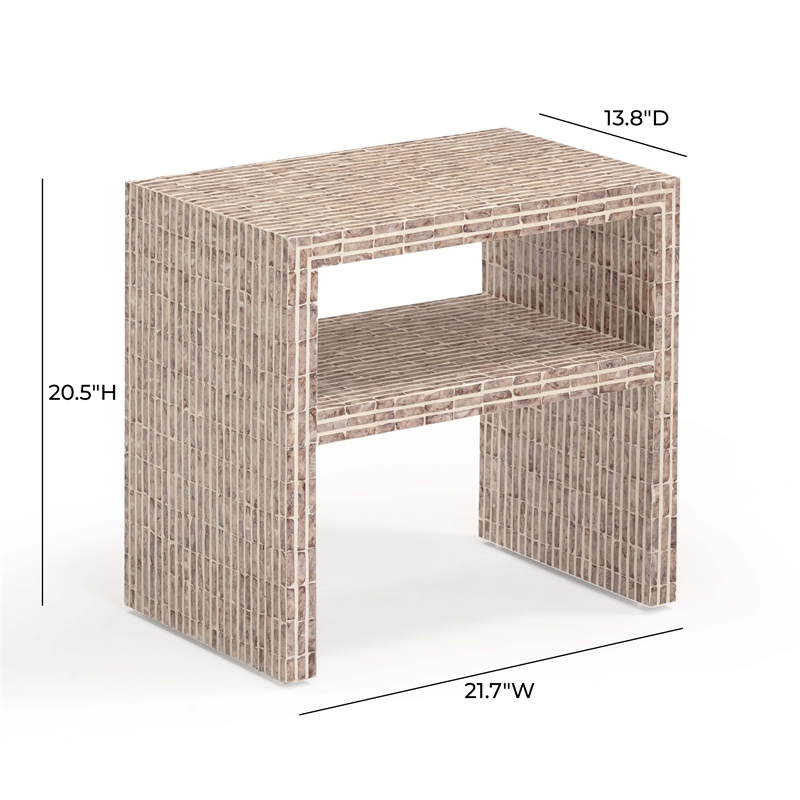 Derry Lavender Capiz Shell Nightstand