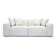 Mindy Cream Chenille Basketweave Modular Loveseat