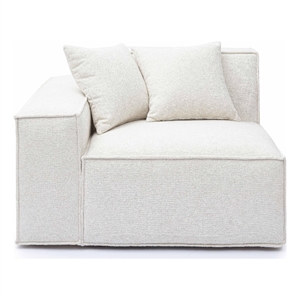 Mindy Cream Chenille Basketweave LAF Corner Chair