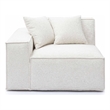Mindy Cream Chenille Basketweave LAF Corner Chair