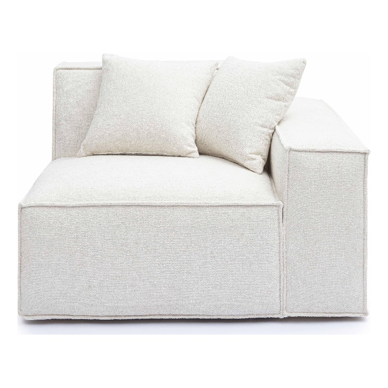 Mindy Cream Chenille Basketweave RAF Corner Chair