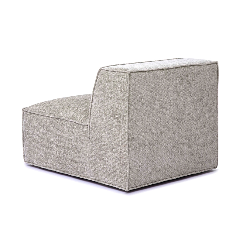Mindy Taupe Chenille Basketweave Armless Chair