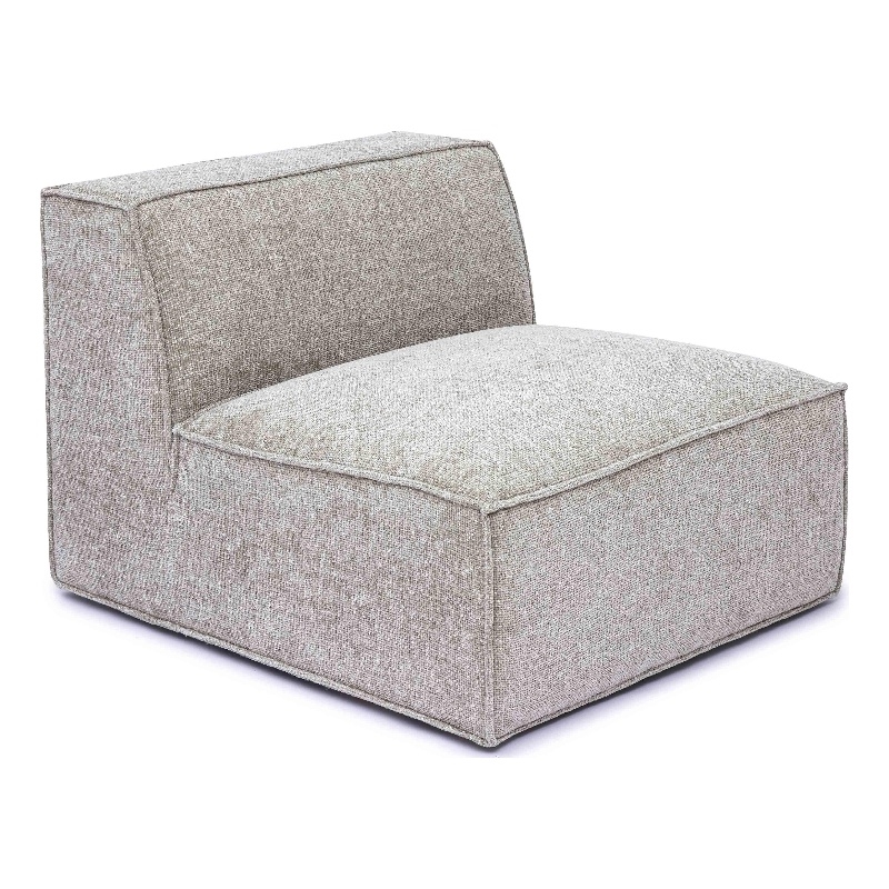 Mindy Taupe Chenille Basketweave Armless Chair