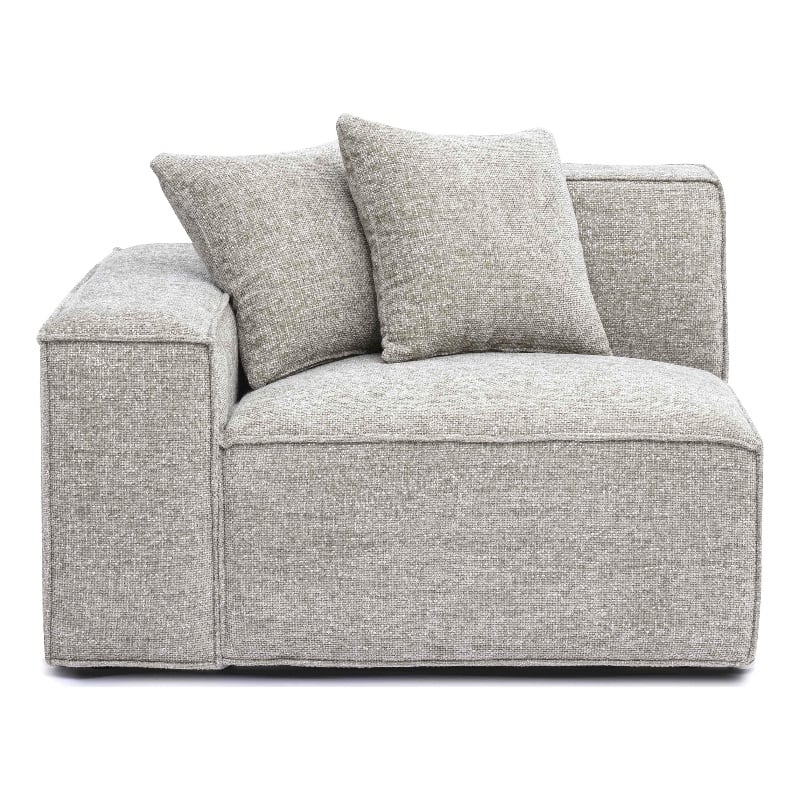 Mindy Taupe Chenille Basketweave LAF Corner Chair