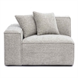Mindy Taupe Chenille Basketweave LAF Corner Chair