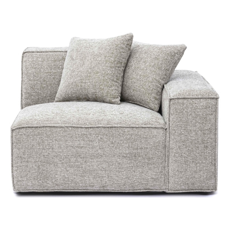 Mindy Taupe Chenille Basketweave RAF Corner Chair