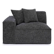 Mindy Charcoal Chenille Basketweave LAF Corner Chair