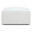 Mindy Cream Chenille Basketweave Ottoman
