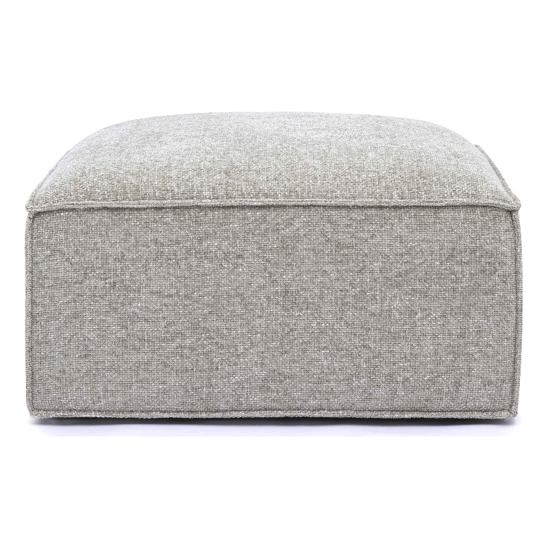 Mindy Taupe Chenille Basketweave Ottoman