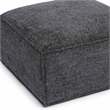 Mindy Charcoal Chenille Basketweave Ottoman
