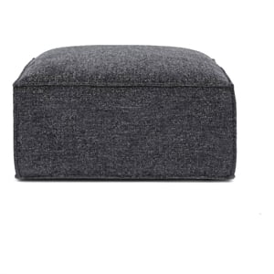 Mindy Charcoal Chenille Basketweave Ottoman