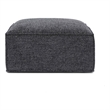 Mindy Charcoal Chenille Basketweave Ottoman