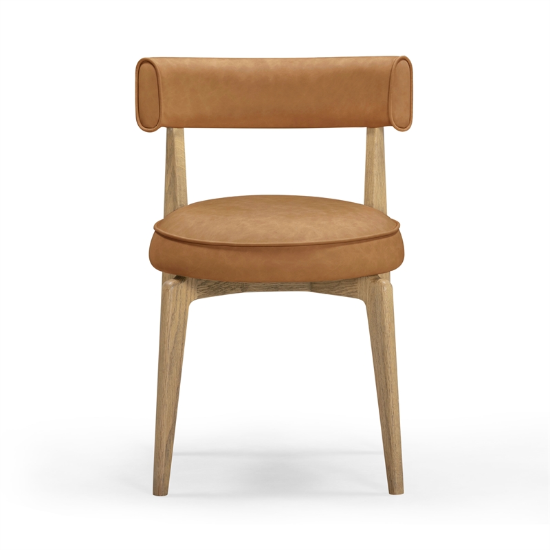 Nikita Saddle Brown Performance Vegan Leather Dining Chair