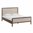 Hella Taupe Velvet Queen Bed
